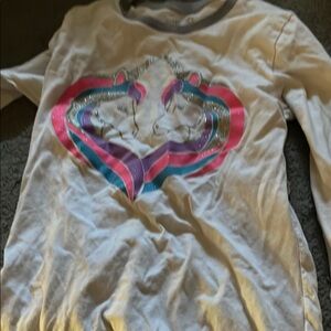 Place Long Sleeve Tee White Pink Cats